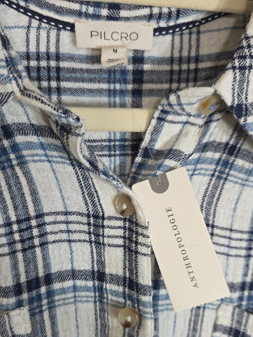 Pilcro by Anthropologie NWT Plaid Tunic Buttondown | Size Medium - Picture 3 of 5